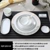 ZISIZ European Bone China 8-Piece Dinner Set with Wanzi Gold Design