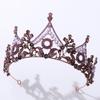New Popular Retro Black Tiara Crown Forest Leaf Inlaid with Crystal Baroque Bridal Diamond Crown