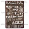 [MyPlate] Bathroom Rules Vintage Metal Sign Plaque Toilets Tin Sign Wall Decor For Pub Club Man Cave Bar Decoration Tin Plates