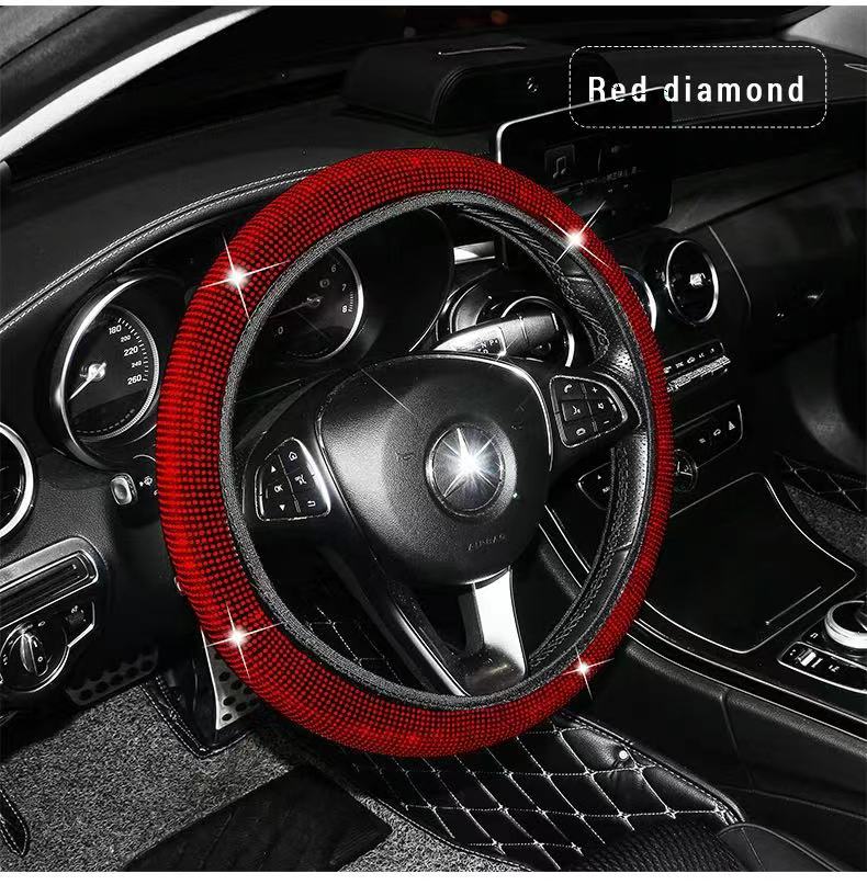 Bling Bling Алмазные стразы Автомобильный чехол на руль 37/38 см Авто Аксессуары для интерьера Женский чехол Автомобильный Стайлинг Four Seasons