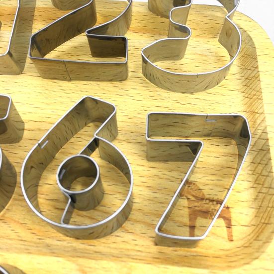 9 шт. 0-9 числовая форма для резки печенья, форма для выпечки из нержавеющей стали