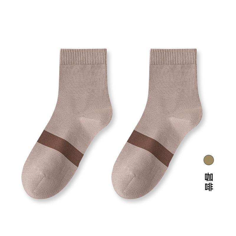 91% Хлопок Носки без костей Женские антибактериальные цветные контрастные женские хлопковые носки в студенческом стиле Носки-трубы средней длины Спортивные носки