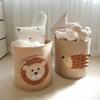 LargeCapacity Cartoon Animal Plush Storage Bin Washable Laundry Basket Lion Giraffe Design DurableFabric Home Organization Decor