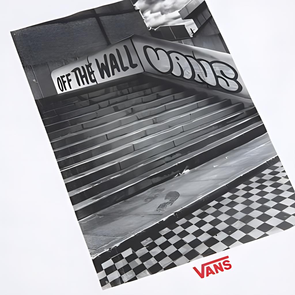 Vans Футболка с коротким рукавом и круглым вырезом с принтом «Лестница», мужские топы белого цвета VN0A5F3GWHT
