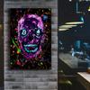 New Personality Color Black And White Bitcoin Ethereum Graffiti Skull Picture Canvas Painting Wall Art Poster Home Decoration
