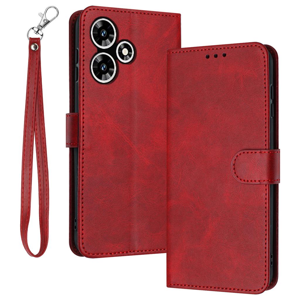 Для Infinix Hot 30 Чехол Кожаный Кошелек Магнитная Застежка Чехол для Смартфона с Ремешком