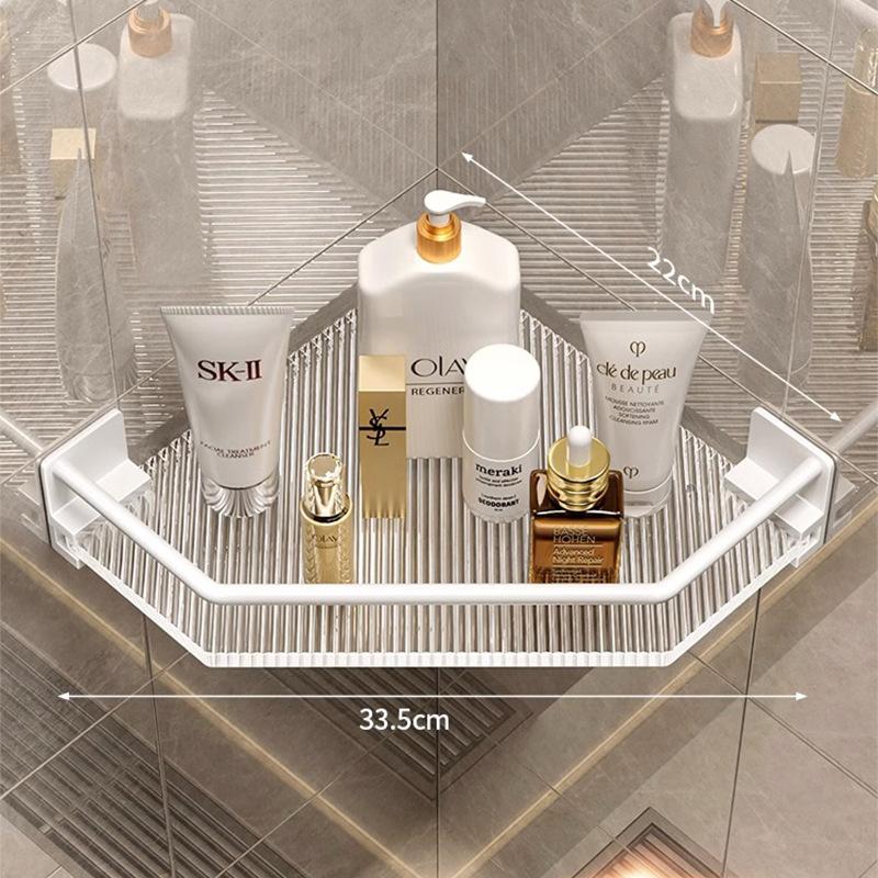 Угловая треугольная полка для ванной комнаты Без сверления туалет Акриловый туалет Настенное хранение для ванной комнаты