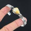 Gift For Her Natural Maligano Jasper Bangle Flower Adjustable 925 Silver