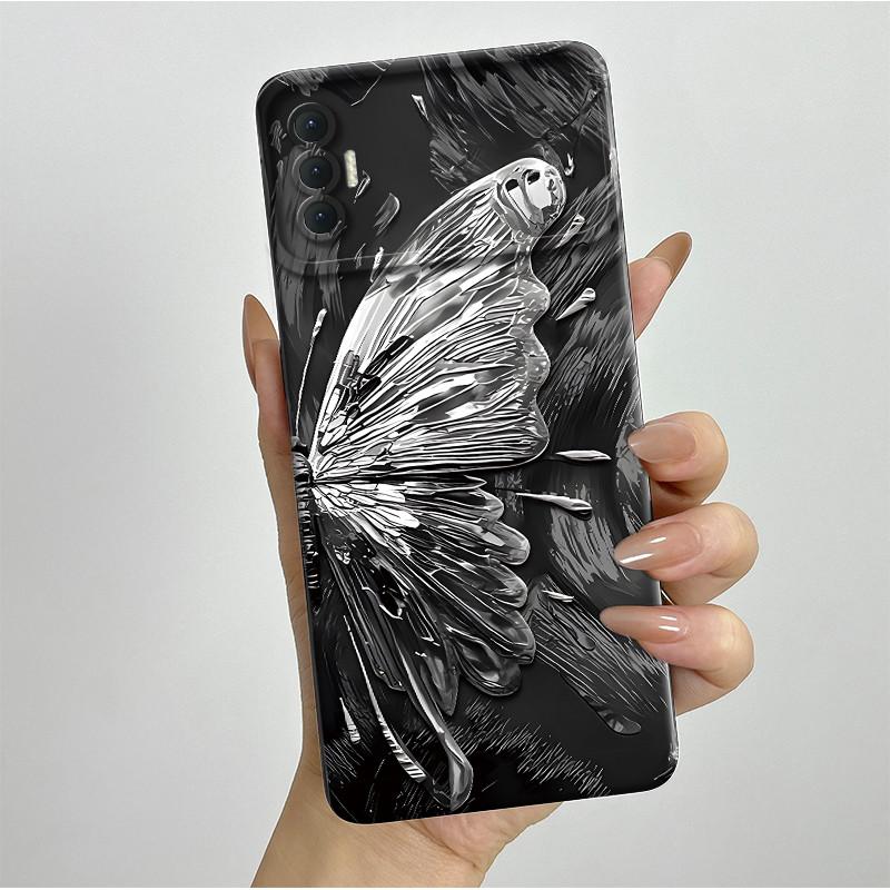 Чехол для Tecno Spark 8P Модный Эстетичный Бабочки Цветы Ударопрочный Силиконовый Мягкий ТПУ Чехол для Телефона Spark8P KG7 KG7H KG7n Обложка