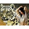 DIY 5D Полный набор алмазной живописи Вышивка крестом Женщина и тигр Алмазная вышивка