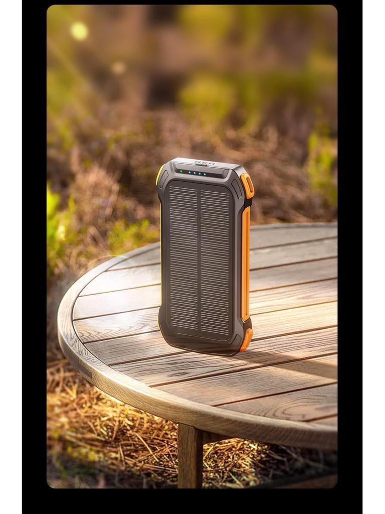Cross-Border Solar Power Bank with Wireless Triple Charging
