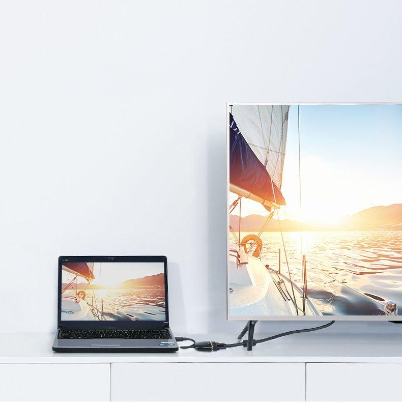 Конвертер Ugreen Full HD HDMI в VGA - Однонаправленный, Папа-Мама, Черный - Модель MM105 40253