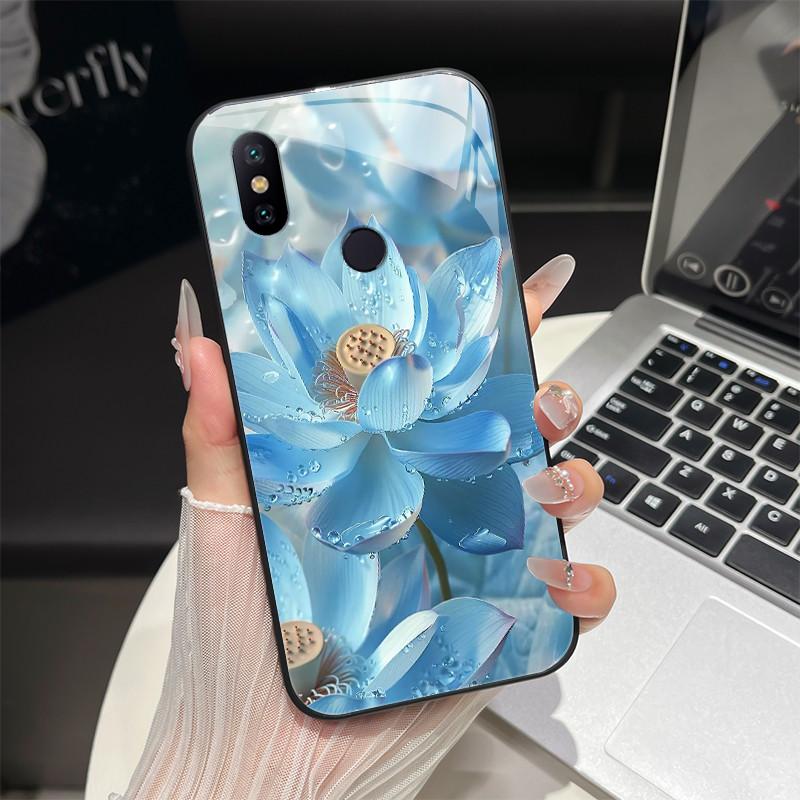 Чехол для телефона Xiaomi Mi A2 / Mi A2 Lite Модный фэнтезийный дизайн Закаленное стекло Бампер для MiA2 Lite Полная защита Задние крышки