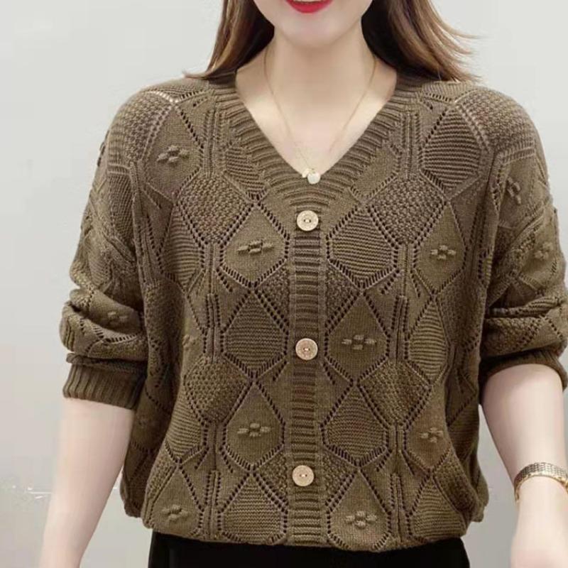 Длинный рукав V-образный вырез тонкий однотонный вязаный свитер для женщин весна-лето свободный утягивающий свитер для женщин