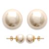 [D6762] - Gold Plated 'Pearl' Ivory Gold Earrings - 10 Mm
