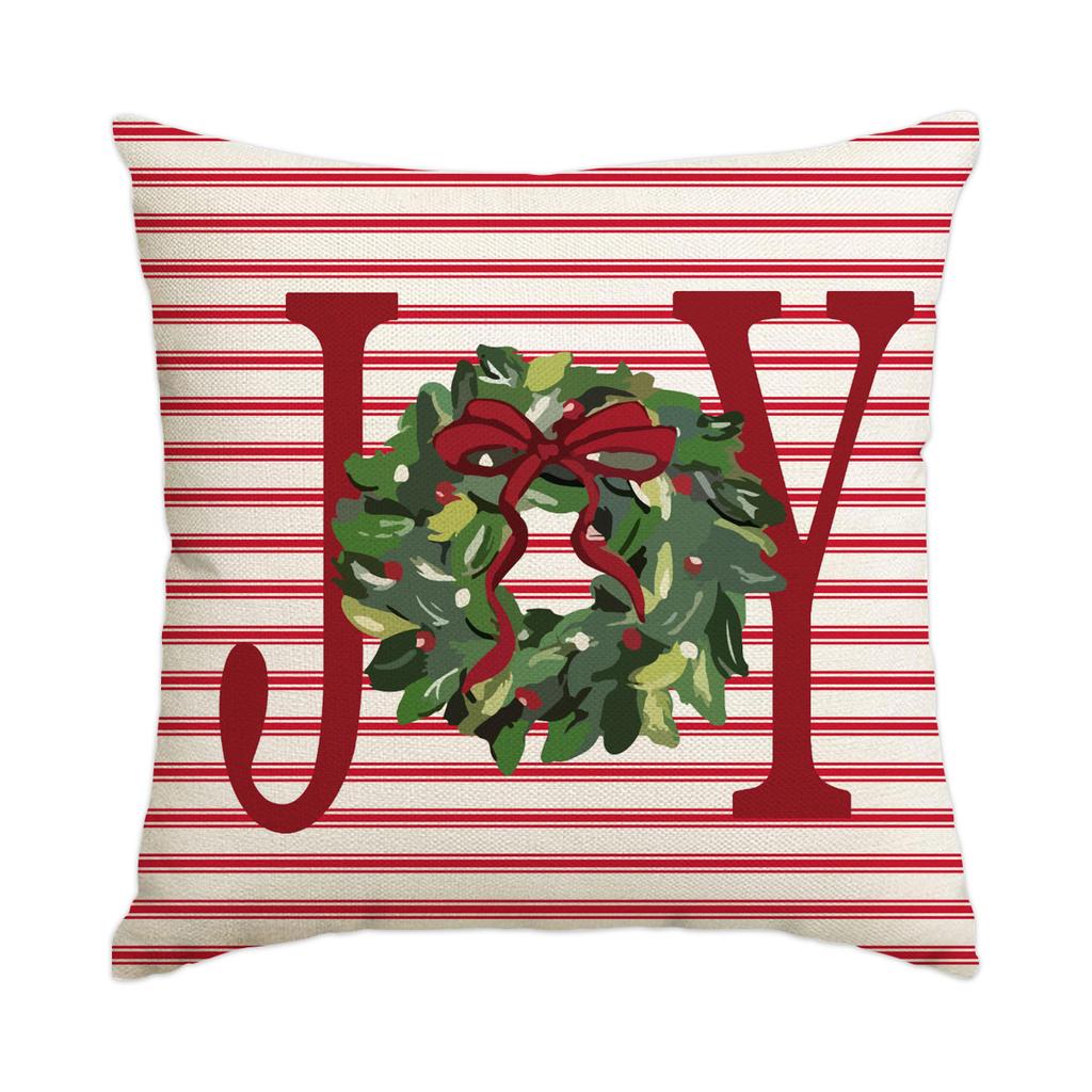 1Pc/4Pcs Christmas Pillow Cover, Black And Red Buffalo Plaid Celebration Christmas Tree Snowflake Decoration Sofa Cushion Cover