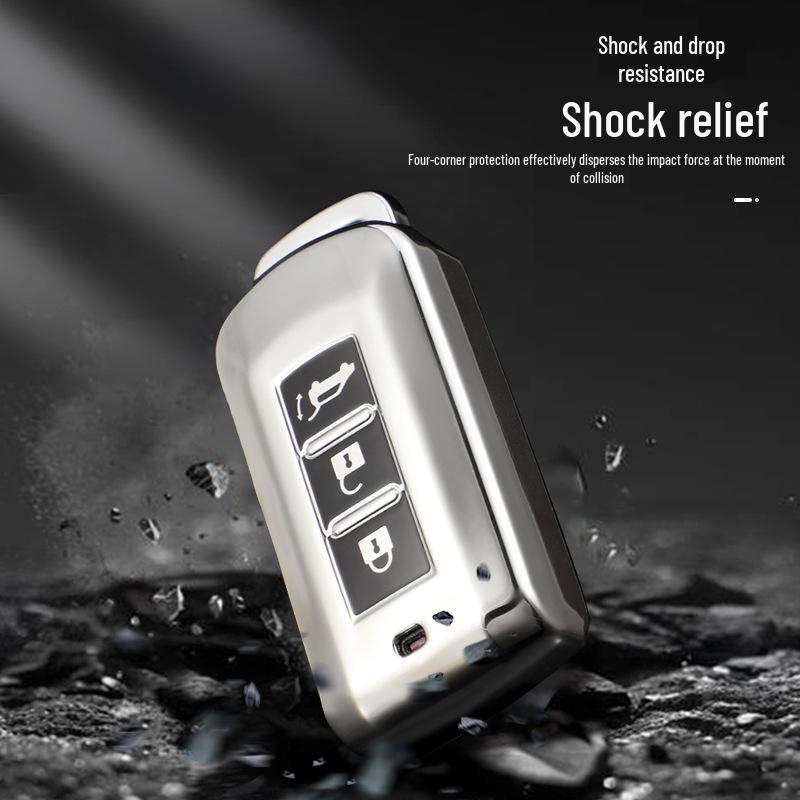 Чехол для ключа Mitsubishi: Подходит для ключа-оболочки Outlander, Eclipse Cross, RVR, ASX, Lancer, Pajero Sport.