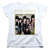 26 Bon Jovi В рамке Женская футболка Лицензированная Рок-н-ролльная группа Музыкальная футболка Женская Белая Унисекс Футболка
