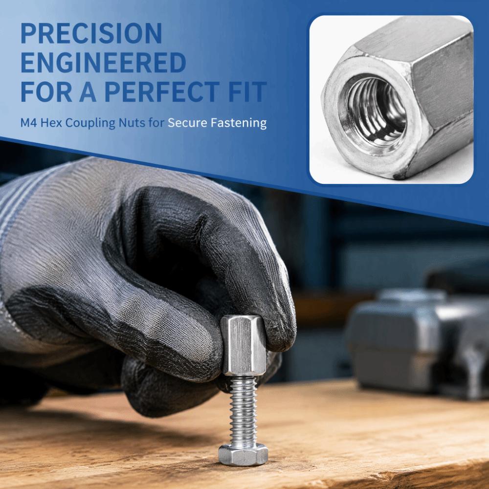 20pcs Fully Threaded Hex Coupling Nut Fully Threaded Coupling Nut Machine Installation