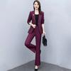 2 Pcs/Set Lady Formal Coat Pants Set Turn-down Collar Long Sleeves Suit Jacket