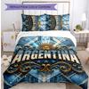 Argentina Football Printed Bedding 3 Piece Set Cozy Breathable Bed Cover Set as Housewarming Holiday Gift