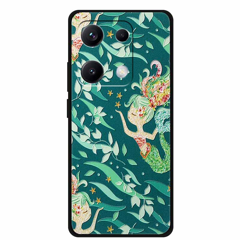 3D Emboss Case For Xiaomi Redmi Note 14S Phone Case 14 S Relief Flower Silicone Soft Back Cover Coque For Redmi Note 14S 4G Case