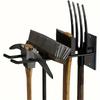 1pc Wall-Mounted Metal Tool Holder - Multi-Use Garage & Garden Rack for Shovels, Rakes, Brooms - Heavy-Duty Iron Storage Hooks