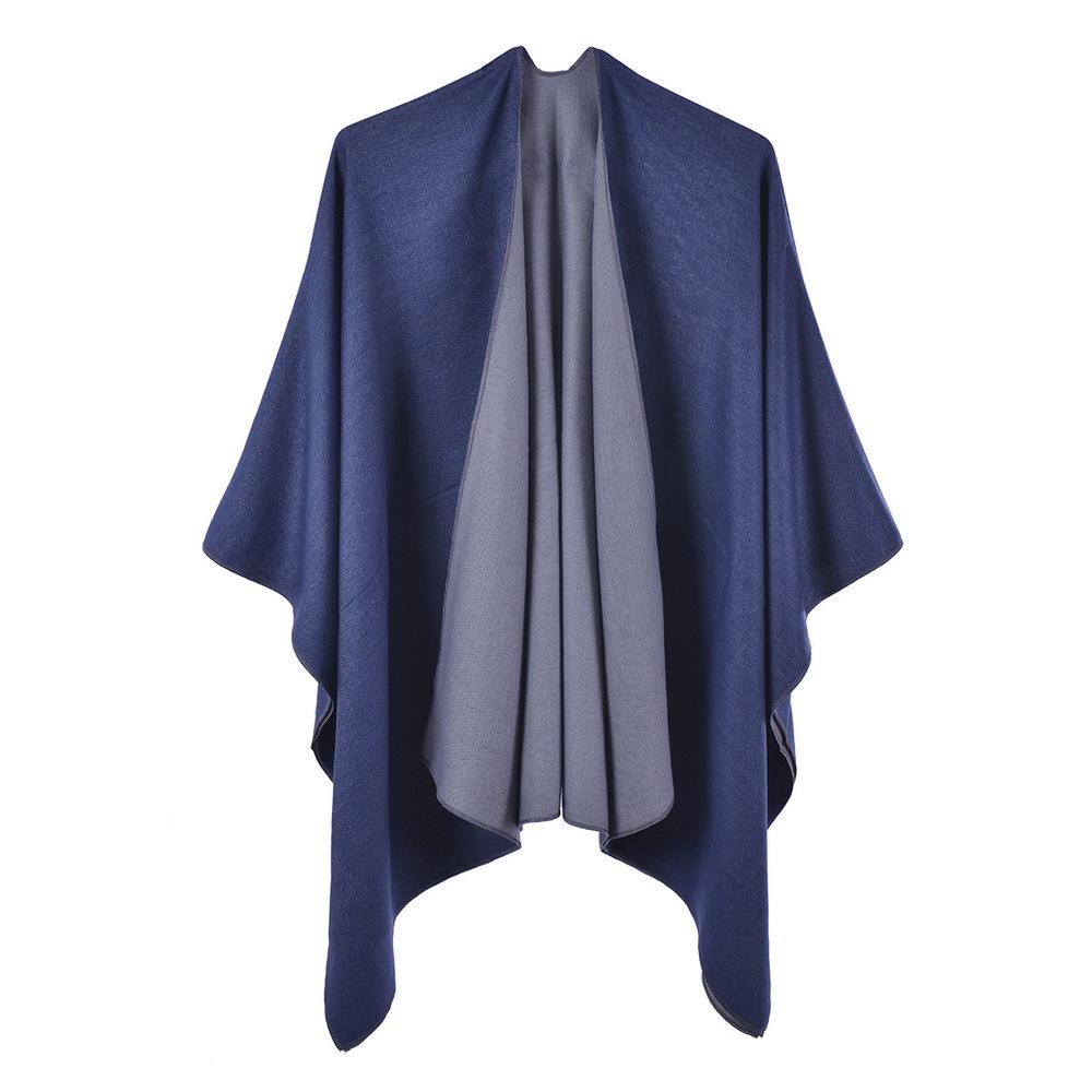 Women's Versatile Solid Color Spring Scarf Shawl - Imitation Cashmere Poncho for All Seasons