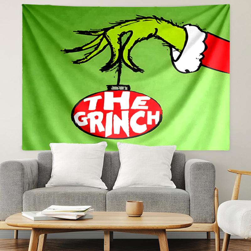 The Grinch Print Tapestry, Lightweight Wall Hanging, for Bedroom, Dorm, Living Room, Home Art Decor, Birthday Christmas Gift for Friends