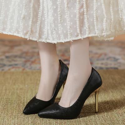 Женская обувь большого размера лето новая обувь на высоком каблуке с острым носком шпилька модная простая модная обувь женщины