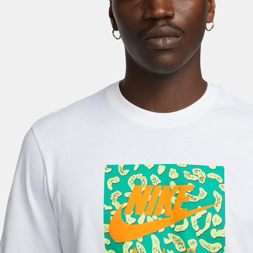 Nike Спортивная футболка с круглым вырезом и графическим принтом, мужские топы, белые FB9815-100