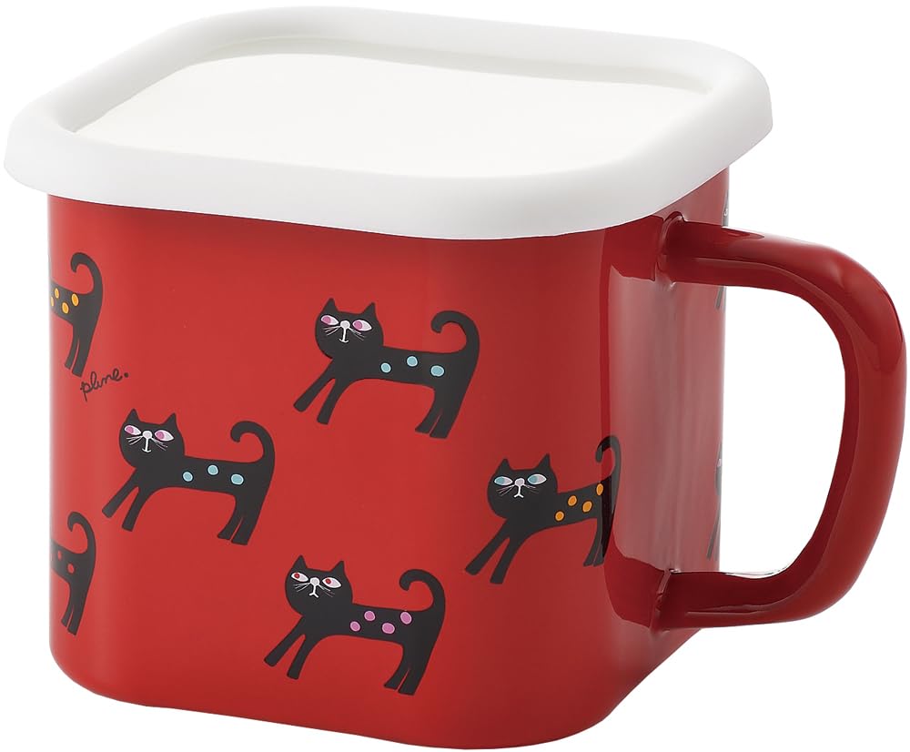 Эмалевая мульти-квадратная кастрюля Toyoro Plune с разноцветным котом, размер D14, приблизительный. Ш17.8 Н11.8 YJ-817