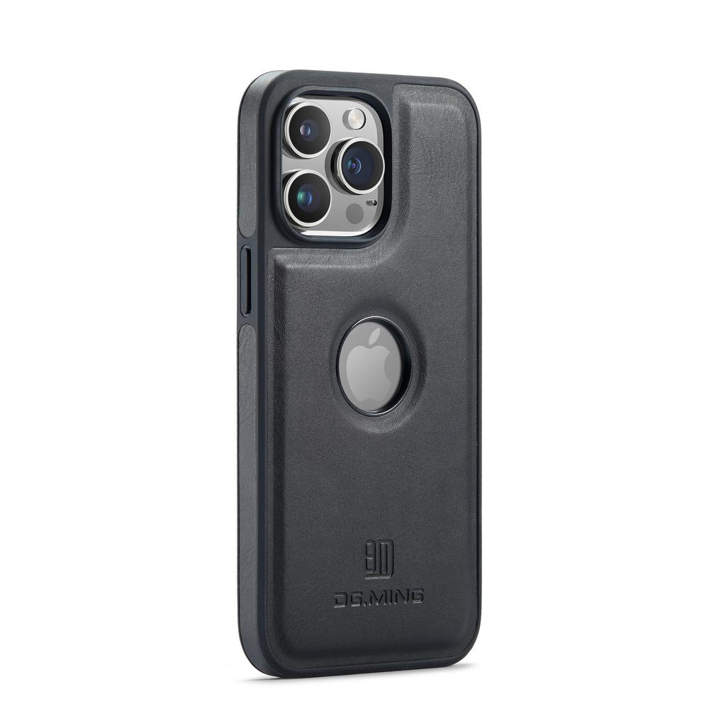 DG.MING For iPhone 16 Pro Max Case Anti-Drop Leather Coated PC+TPU Phone Back Cover