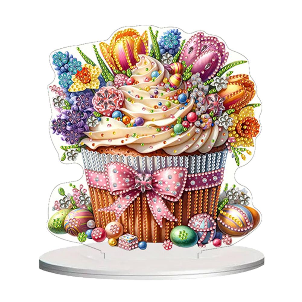 2D Flat Easter Cake DIY 5D DIY Diamond Art Tabletop Decorations Diamond Painting Desktop Decorations Bedroom Table Decoration