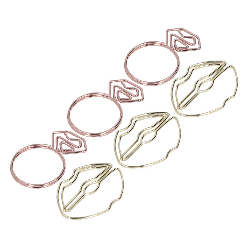 100 шт. Металлические скрепки для бумаги Губы Кольца Форма Нескользящие Портативные Милые Скрепки для Файлового Классификатора