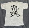 Логотип Pop Evil Band Белая Футболка Подарок Фанатам PA167 Унисекс Футболка