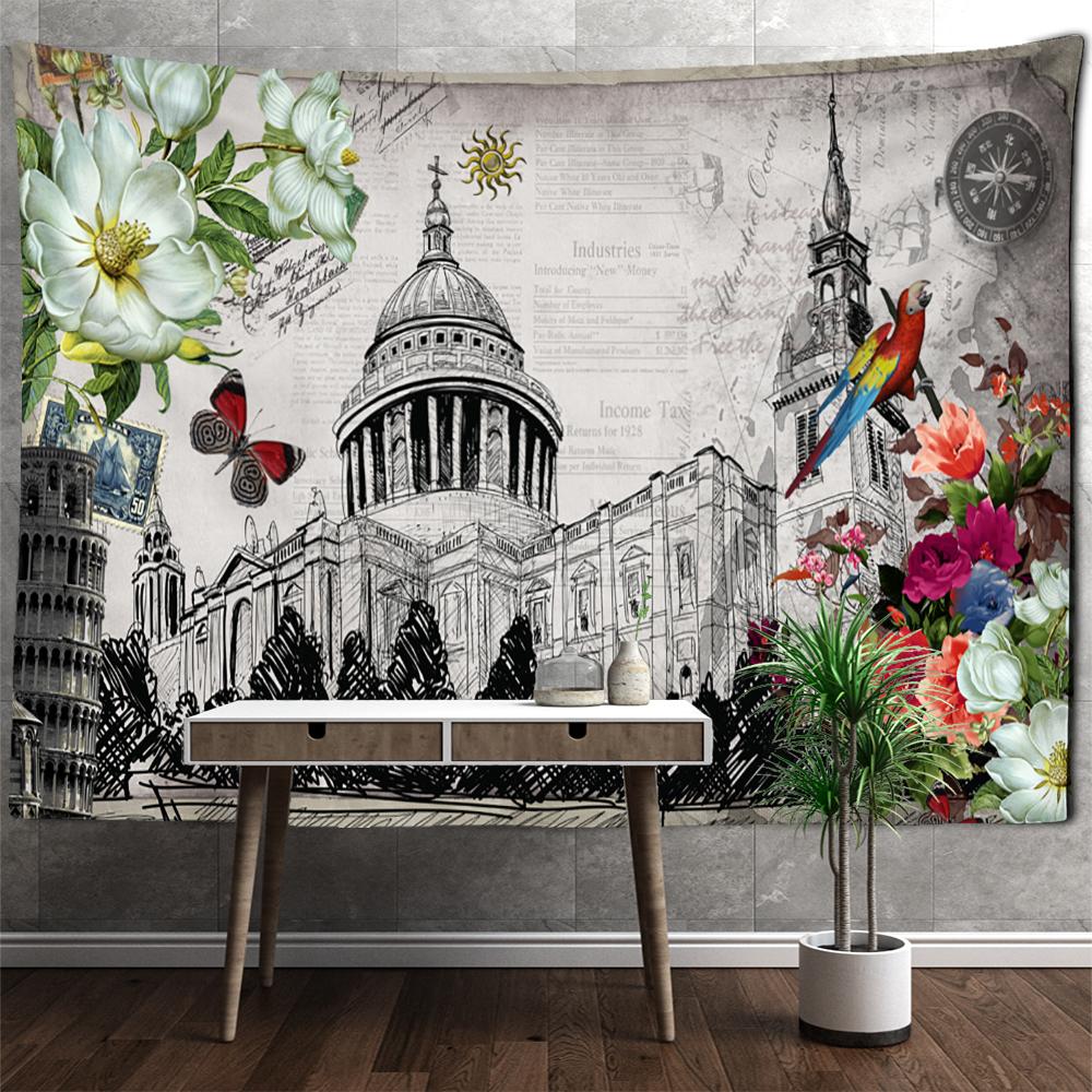 Морской фон мультфильм штамп гобелен настенный ретро каваи хиппи тапиз психоделический детская комната домашний декор