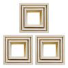 3 Blocks of 3 Small Square Wooden Shelves 22, 18 and 14 Cm