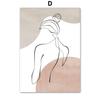 Wall Art Canvas Painting Modern Line Face Body Girl Color Block Nordic Posters And Prints Wall Pictures For Living Room Decor