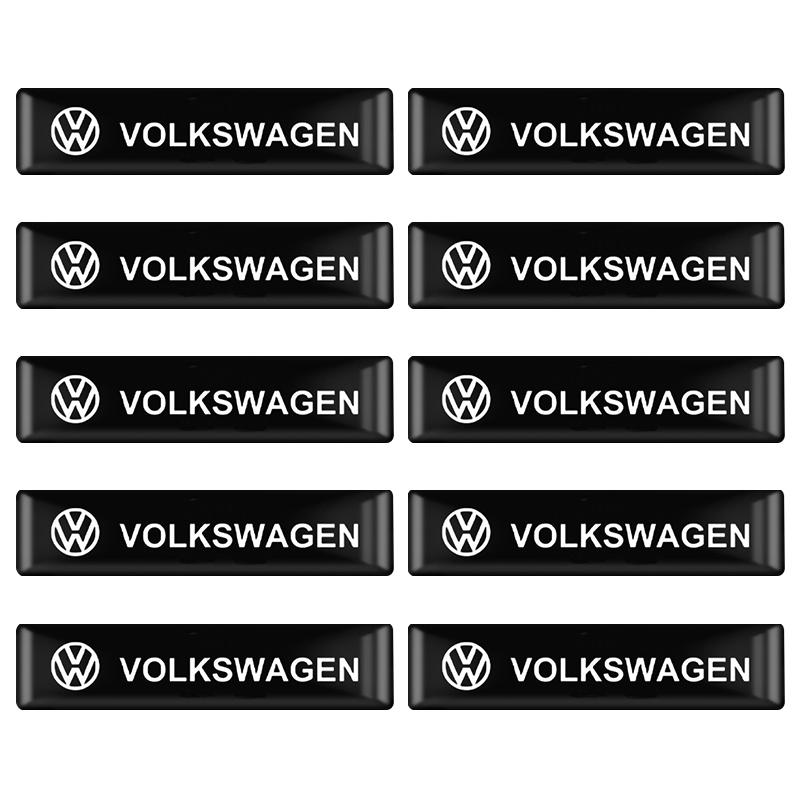 10Pcs 3D Styling Car Epoxy Emblem Stickers For Volkswagen VW Polo Golf GTI Magotan Tiguan Jetta MK6 MK8 Passat Decor Accessories zf6