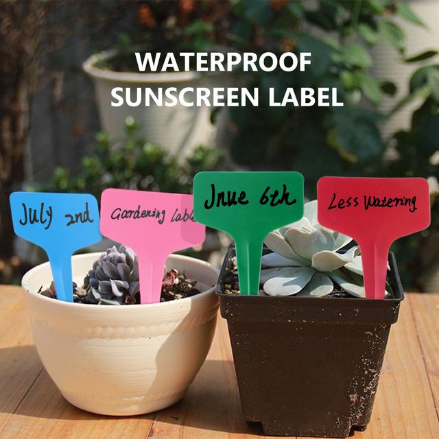 50/100/300pcs Gardening Plant T shape Waterproof Tags Flower Vegetable Planting Label Tools farm garden Seedling tray mark tools
