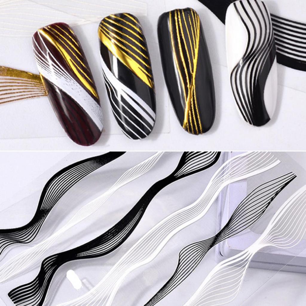 M&B House Waterproof 3D Nail Sticker Striping Tape Line DIY Foil Manicure Adhesive Decal