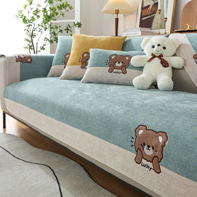 Чехол для дивана Lucky Bear, четырехсезонное универсальное полотенце для дивана для гостиной, нескользящий защитный коврик для дивана, чехол для сиденья, подушка