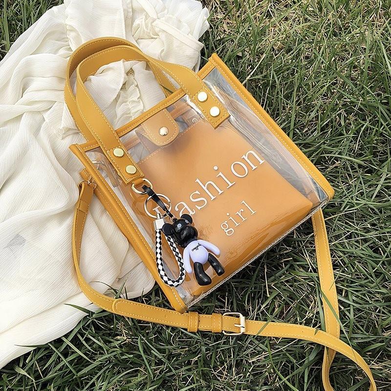 Stylish Pvc Transparent Jelly Bag For Women Fashionable Crossbody Bag Versatile Shoulder Tote