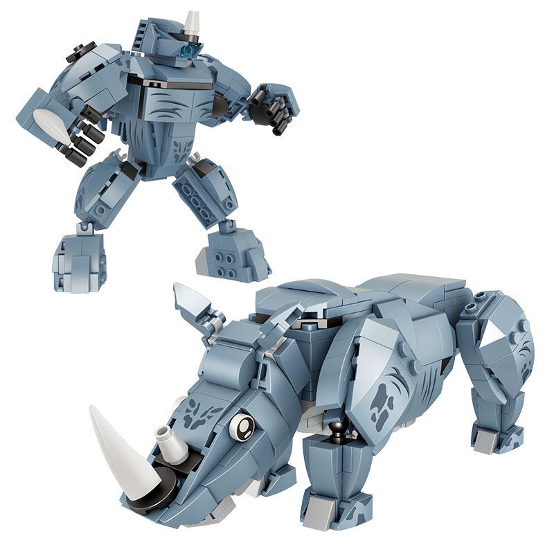 Городской мир крокодил Жираф Носорог Лев Орангутанг Робот Оружие Парк Строительные блоки Меха Бой Фигурки Кирпичи Игрушки Дети