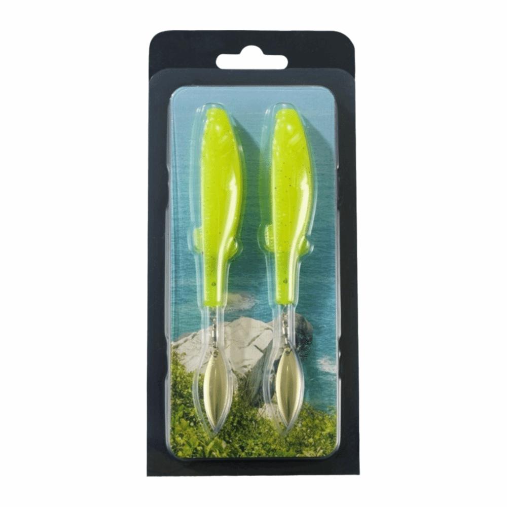 2pcs With Tail Flasher Soft Lure 2PCS Pack Swimbait Lure Soft Fishing Lure For Snapper