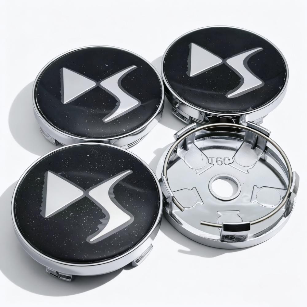 4pcs DS Logo Emblem Car Wheel Center Caps 60MM 56MM Wheels Hub Cap DS3 DS5 Badge Rim Hubcaps Dust Cover Replace Car Accessories