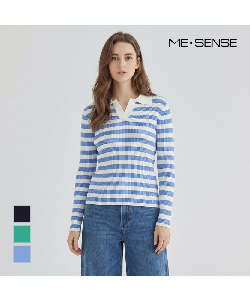 MESENSE St Color Block Design Collar Knit_Mb34Kns305Z