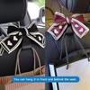 2PCS Car Seat Hooks, Cute Bow Car Seat Headrest Hooks for Purses, Bags, Umbrella, Universal Automotive Interior Decoration Accessoriesl for Vehicle,