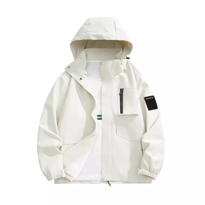 Mens Lightweight Waterproof Windproof Hiking Jacket Outdoor Sport Coat With Hood Loose Fit Size